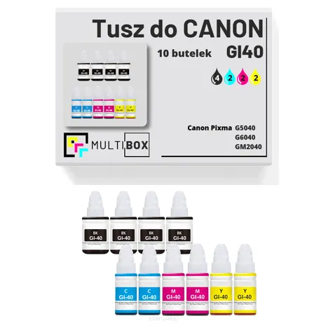 10-PAK Multibox Tusz do CANON GI40 black / cyan / magenta / yellow zamiennik