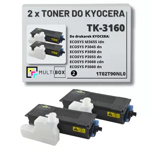 2-pak Toner do KYOCERA TK3160 1T02T90NL0 ECOSYS P3045 P3050 P3060 2x12.5K Multibox zamiennik