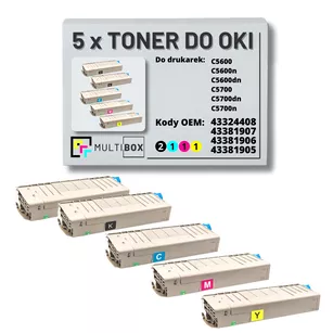 Toner do OKI C5600 C5700 5-pak black/cyan/magenta/yellow zamiennik Multibox