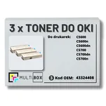 3-PAK Multibox Toner do OKI C5600 C5700 43324408 black zamiennik - 2