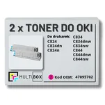 2-PAK Multibox Toner do OKI C824 C834 C844 47095702 magenta zamiennik - 2