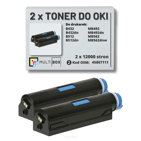 2-PAK Multibox Toner  do OKI B432 B512 MB492 MB562 45807111  zamiennik