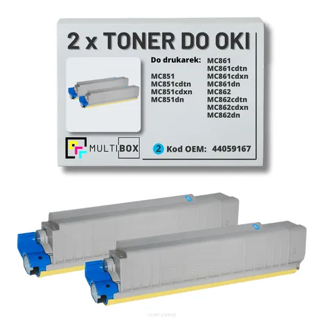2-PAK Multibox Toner do OKI MC851 MC861 MC862 44059167 cyan zamiennik