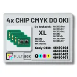 4-PAK Multibox zestaw Chipów CMYK do OKI MC873 MC883 XL 15,0K/3x10,0K - 2