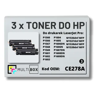3-PAK Multibox Toner do HP CE278A 78A P1566 P1606 Zamiennik
