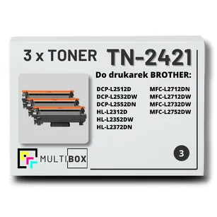 3-PAK Multibox Toner do BROTHER TN2421 zamiennik