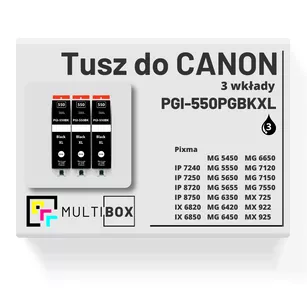 Tusz do CANON PGI550PGBKXL 3-pak black pigment zamiennik Multibox