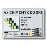 4-PAK Multibox zestaw Chipów CMYK do OKI ES5431 ES3452 ES5462 7,0K/3x6,0K - 2