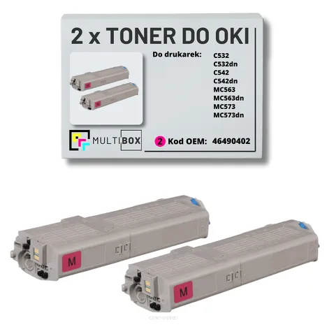 2-PAK Multibox Toner do OKI C532 MC563 46490402 magenta zamiennik