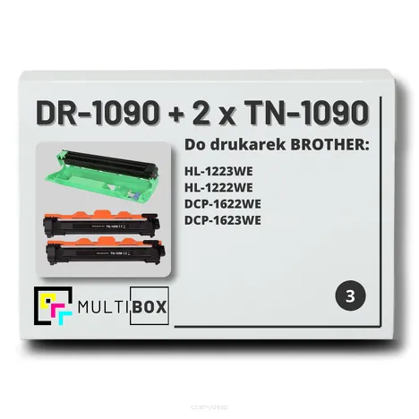 2x Toner do BROTHER TN-1090 + 1x Bęben DR-1090 3-pak Multibox zamiennik