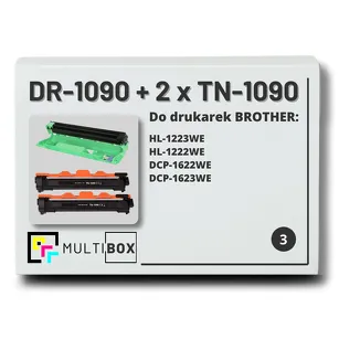 2x Toner do BROTHER TN-1090 + 1x Bęben DR-1090 3-pak Multibox zamiennik