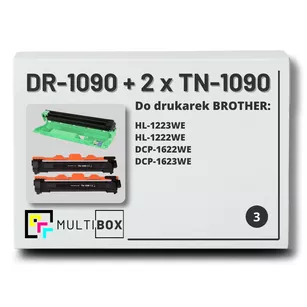 2x Toner do BROTHER TN1090 + 1x Bęben DR1090 3-pak Multibox zamiennik