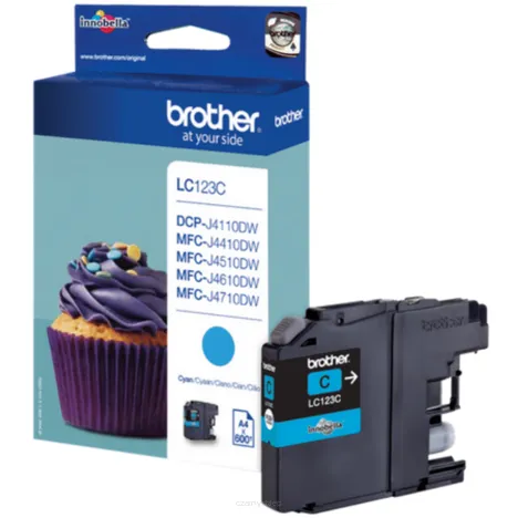 BROTHER tusz LC123C oryginalny cyan 600 stron