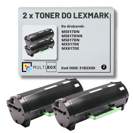 2-PAK Multibox Toner do LEXMARK MS517 MS617 51B2X00 2x20.0K zamiennik