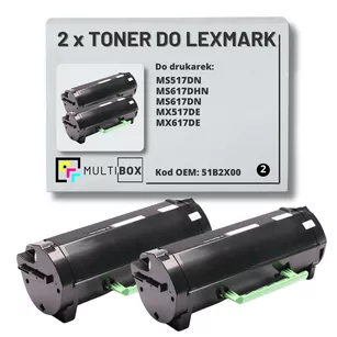 2-pak Toner do LEXMARK MS517 MS617 51B2X00 2x20.0K Multibox zamiennik