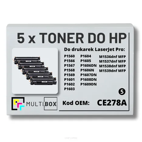 5-PAK Multibox Toner do HP CE278A 78A P1566 P1606 zamiennik