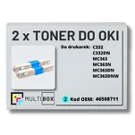 2-PAK Multibox Toner do OKI C332 MC363 46508711 cyan zamiennik - 2