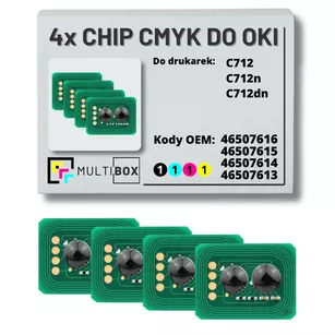 4-pak zestaw Chipów CMYK do OKI C712 11,0K/3x11,5K Multibox