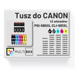 Tusz do CANON PGI580XL CLI581XL 12-pak black pigment / black / cyan / magenta / yellow zamiennik Multibox