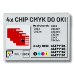 4-PAK Multibox zestaw Chipów CMYK do OKI C823 C833 C843 4x7,0K - 2