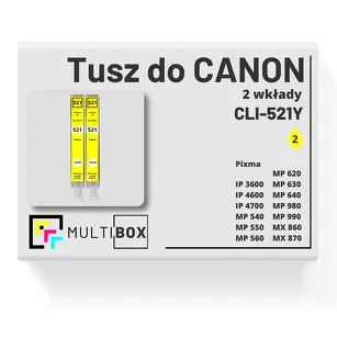 2-PAK Multibox Tusz do CANON CLI521Y yellow zamiennik