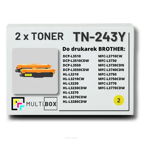 2-PAK Multibox Toner do BROTHER TN243Y Yellow zamiennik