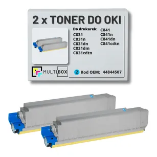 2-PAK Multibox Toner do OKI C831 C841 44844507 cyan zamiennik