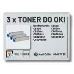 3-PAK Multibox Toner do OKI C8600 C8800 43487712 black zamiennik - 2