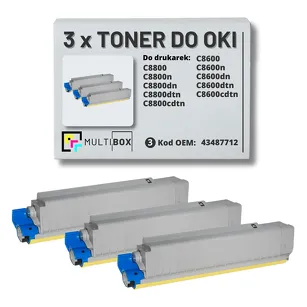 Toner do OKI C8600 C8800 43487712 3-pak black zamiennik Multibox