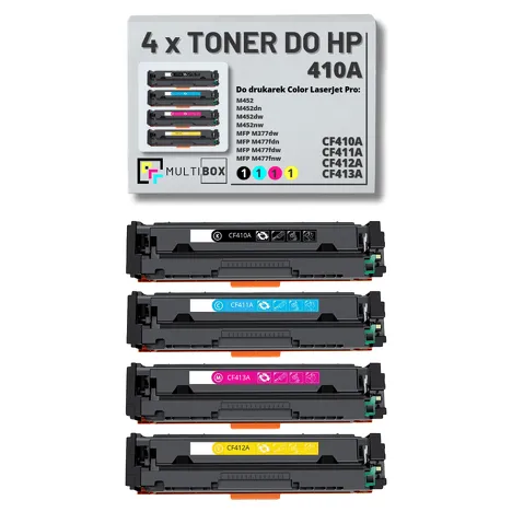 4-PAK Multibox Toner do HP 410A CMYK CF410A CF411A CF412A CF413A zamiennik