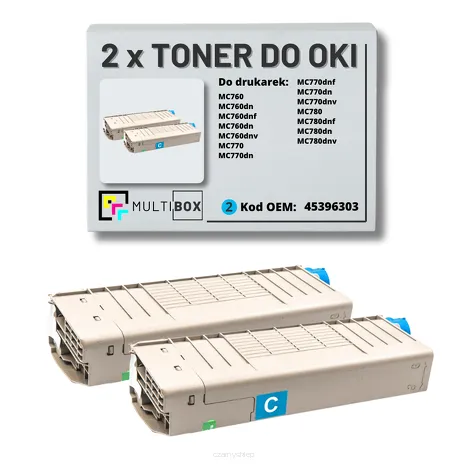 2-PAK Multibox Toner do OKI MC760 MC770 MC780 45396303 cyan zamiennik