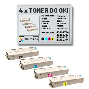 Toner do OKI C5850 C5950 MC560 4-pak black/cyan/magenta/yellow zamiennik Multibox