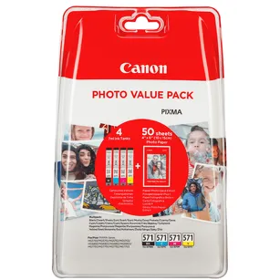 Canon Tusz CLI571 + 50 x papier 0386C006 oryginalny black / cyan / magenta / yellow 4-pak