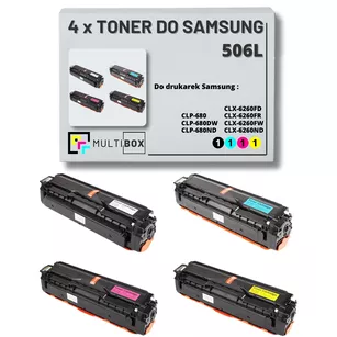 4-pak Toner do SAMSUNG 506L CLP680 CLX6260 6K/3.5K CMYK Multibox zamiennik