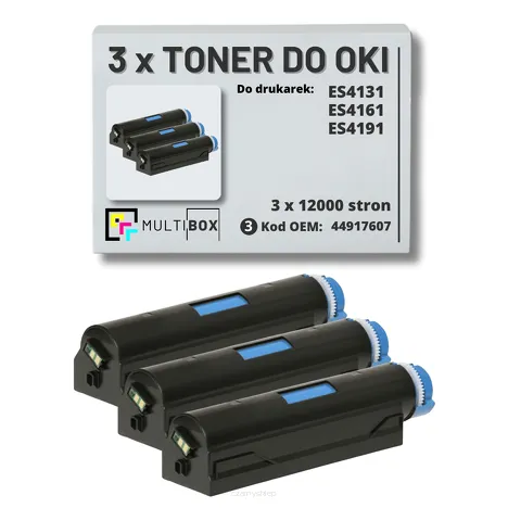 Toner do OKI ES4131 ES4161 ES4191 44917607 3- pak zamiennik Multibox