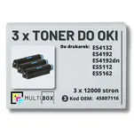 3-PAK Multibox Toner do OKI ES4132 ES4192 ES5112 ES5162 45807116  zamiennik - 2