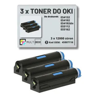 3-PAK Multibox Toner do OKI ES4132 ES4192 ES5112 ES5162 45807116  zamiennik