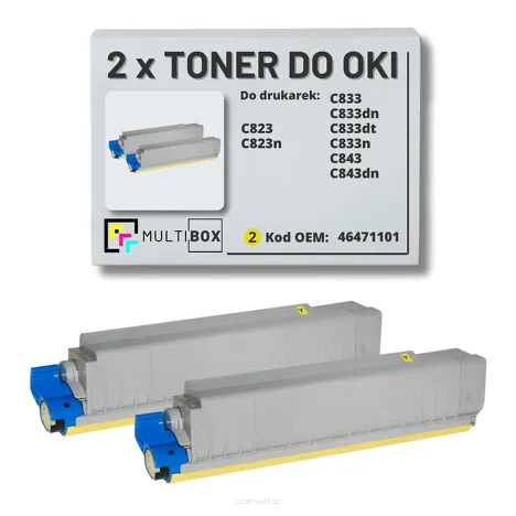 2-PAK Multibox Toner do OKI C823 C833 C843 46471101 yellow zamiennik