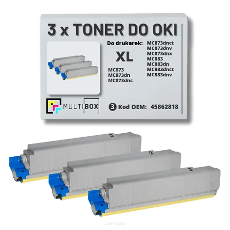 3-PAK Multibox Toner do OKI MC873 MC883 45862818 XL black zamiennik