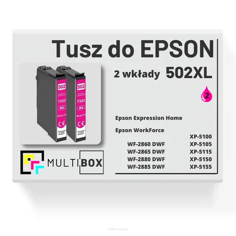 2-PAK Multibox Tusz do EPSON 502XL T02W3 C13T02W34010 magenta zamiennik