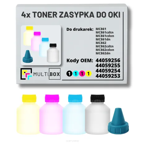 4-PAK Multibox Tonery zasypki do OKI MC861 MC862 XL 9,5K/3x10,0K