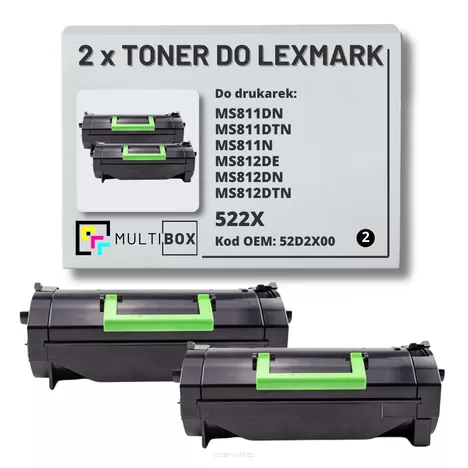 2-pak Toner do LEXMARK MS811 MS812 522X 52D2X00 2x45.0K Multibox zamiennik