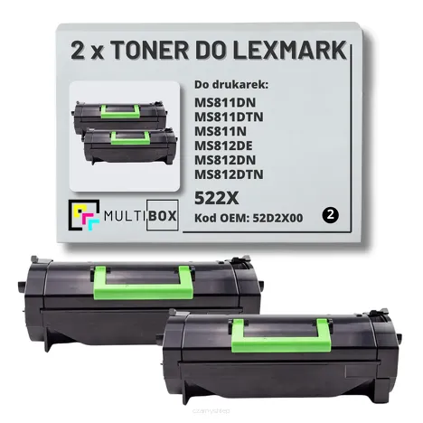 2-PAK Multibox Toner do LEXMARK MS811 MS812 522X 52D2X00 2x45.0K zamiennik