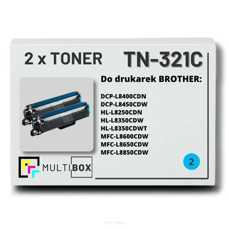 2-PAK Multibox Toner do BROTHER TN321C Cyan zamiennik