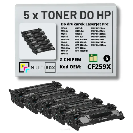 5-PAK Multibox Toner do HP CF259X 59X LaserJet Pro M304 M404 M428 zamiennik Z CHIPEM