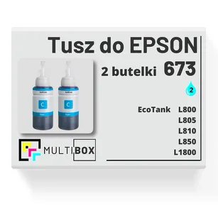 2-PAK Multibox Tusz do EPSON 673 T6732 C13T67324A cyan zamiennik