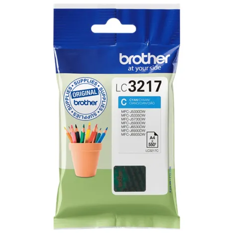 BROTHER tusz LC3217C oryginalny cyan 550 stron