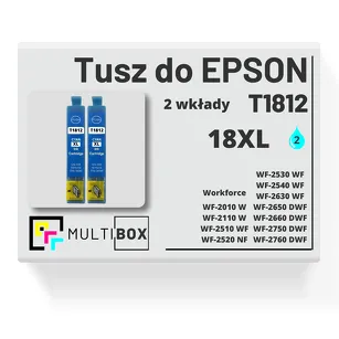 2-PAK Multibox Tusz do EPSON 18XL T1812 C13T18124010 cyan zamiennik
