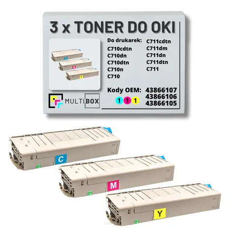 Toner do OKI C710 C711 3-pak cyan/magenta/yellow zamiennik Multibox