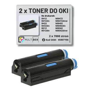 Toner do OKI B412 B432 B512 MB472 MB492 MB562 45807106 2 pak zamiennik Multibox